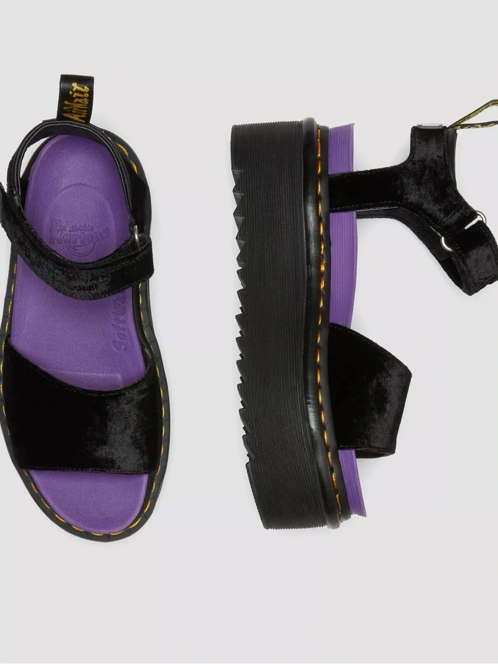 Dr. Martens Strap X-Girl Velvet Platforms Sandals